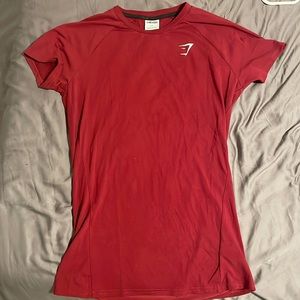 Mens gym shark t shirt red